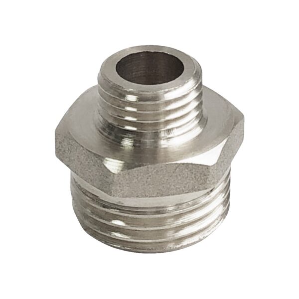 Ниппель латунь никель переходной Ду 40х20 (1 1/2"х3/4") НР VALFEX VF.580.N.112.034